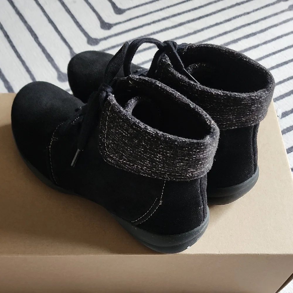 BUNDLE FOR @bliss_treasureClarks Black Suede Ankle Boots with Fold-Over Cuff NWT
